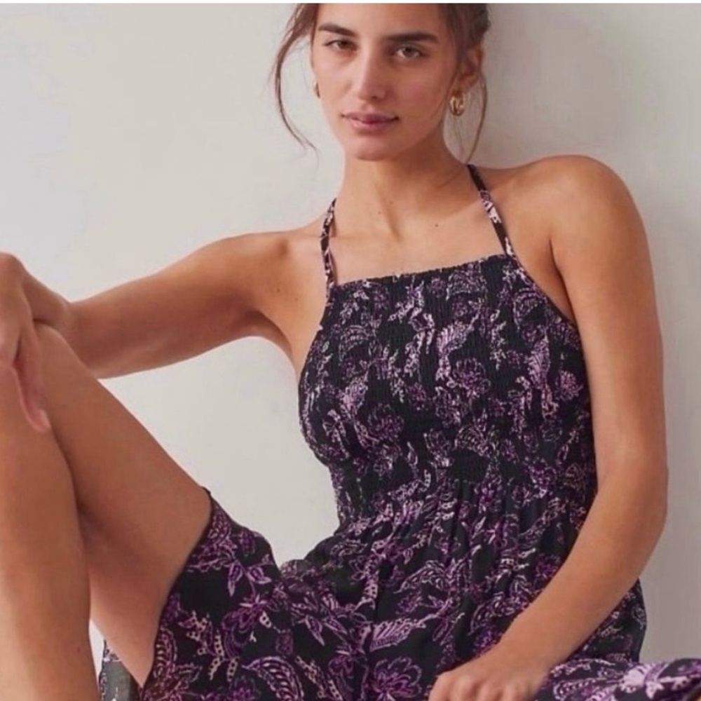 Free People Heat Wave Printed Maxi Slip Dress NWT L